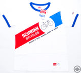 SCHWINN bicycles x UNIQLO short sleeve shirt size L,M color:white, (14-02-018)
