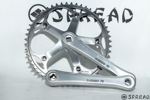 SUGINO75 track of old logo crank arm and DURA-ACE track FC7710 chain ring 51T NJS approved set